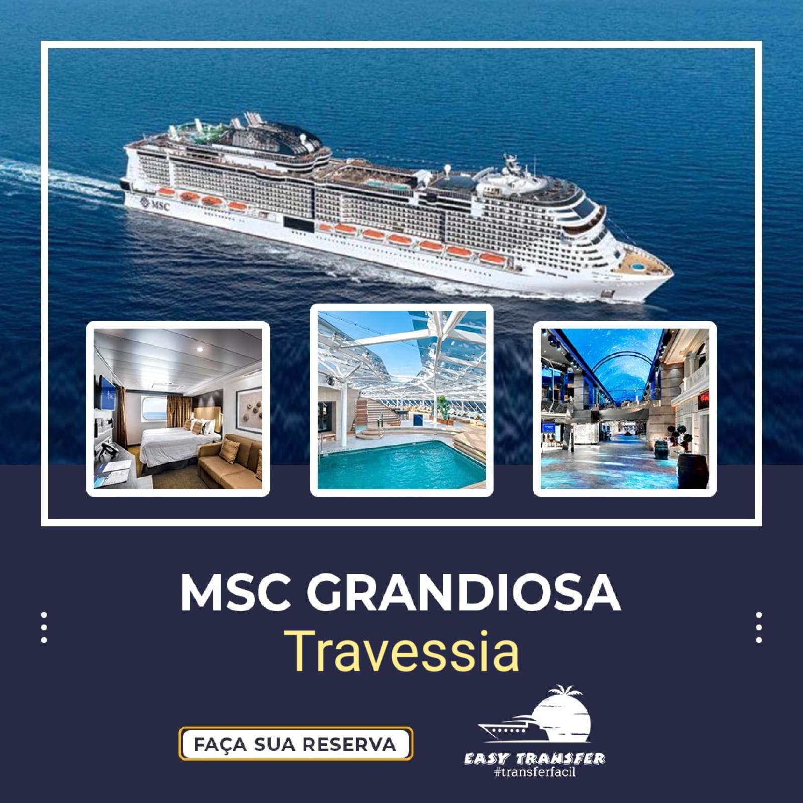 MSC Grandiosa - Partida do Brasil - Somente Ida ao Porto